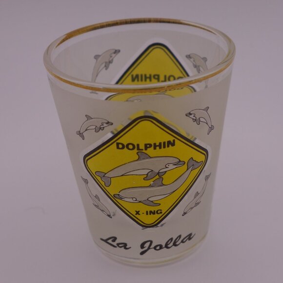 Set of 3 Shot Glasses - Bar Works - Corona - Dolphin X-ING La Jolla w/ Gold Rim - Picture 2 of 15